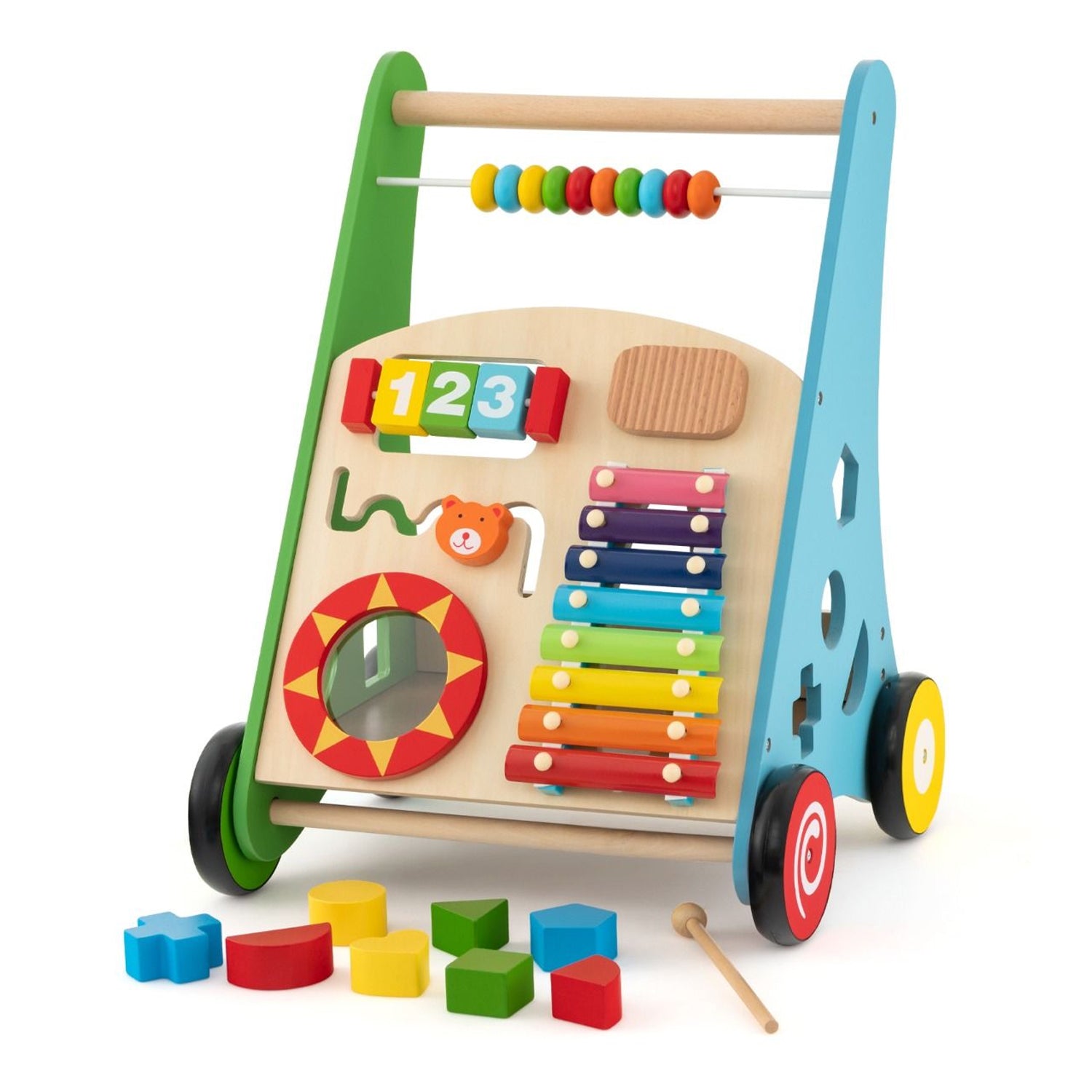 Push and Pull Learning Activity Walker with Smooth Handle Baby Toddler Toy