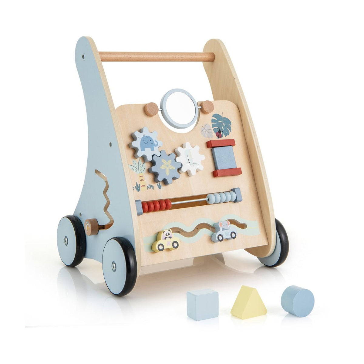 Wooden Baby Walker with Storage for Motor Skill Development Toddler Toy