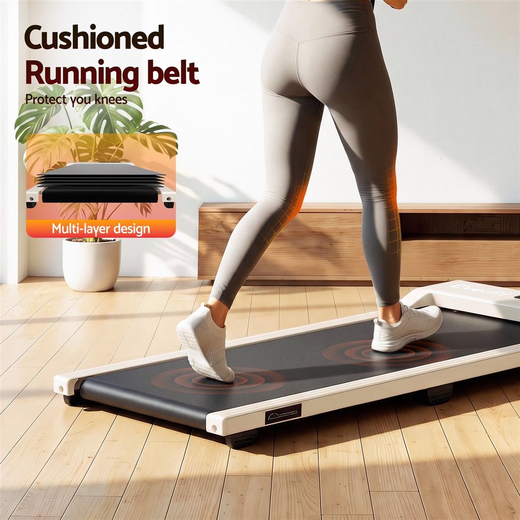 Everfit 3 in 1 Walking Pad Treadmill 12% Incline Under Desk Home Gym Beige