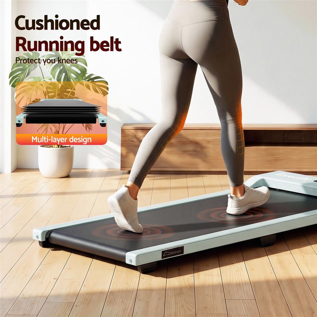 Everfit 3 in 1 Walking Pad Treadmill 12% Incline Under Desk Home Gym Green