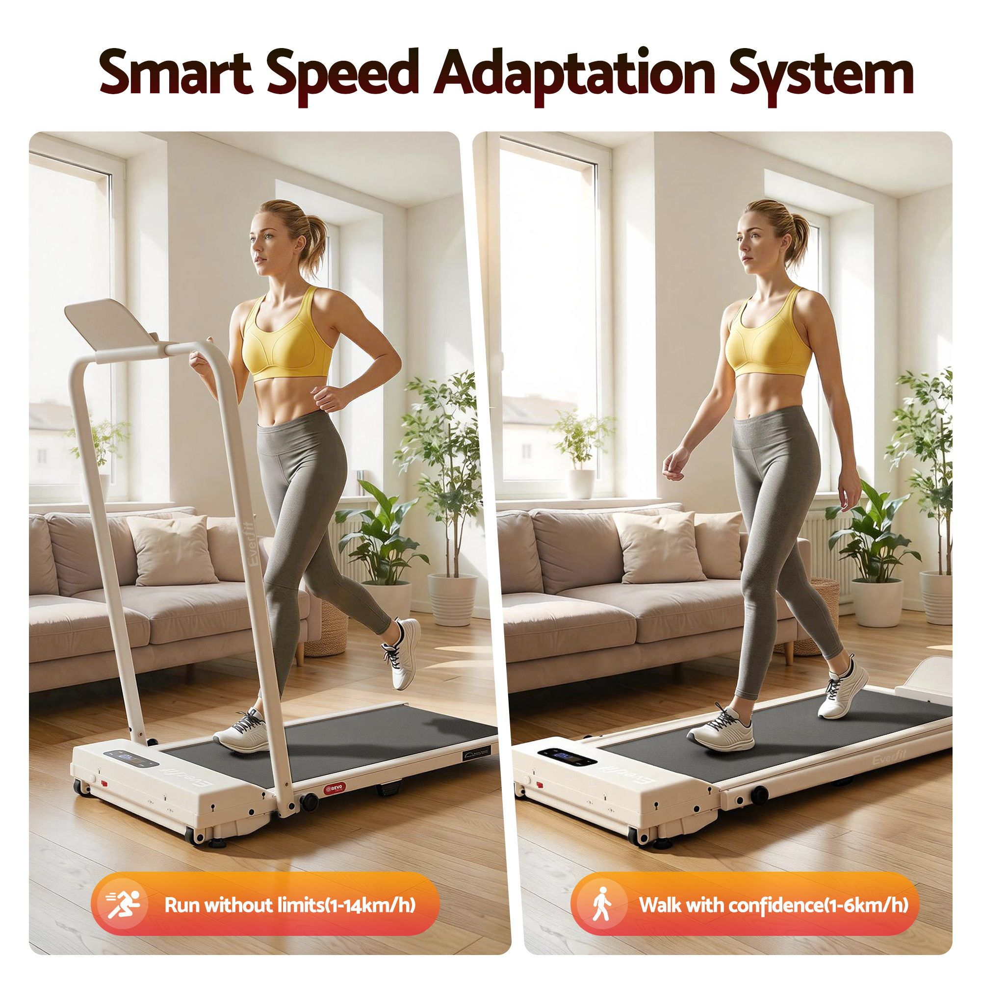 Everfit 3 in 1 Foldable Walking Pad Treadmill 12% Incline 38cm Belt App Control