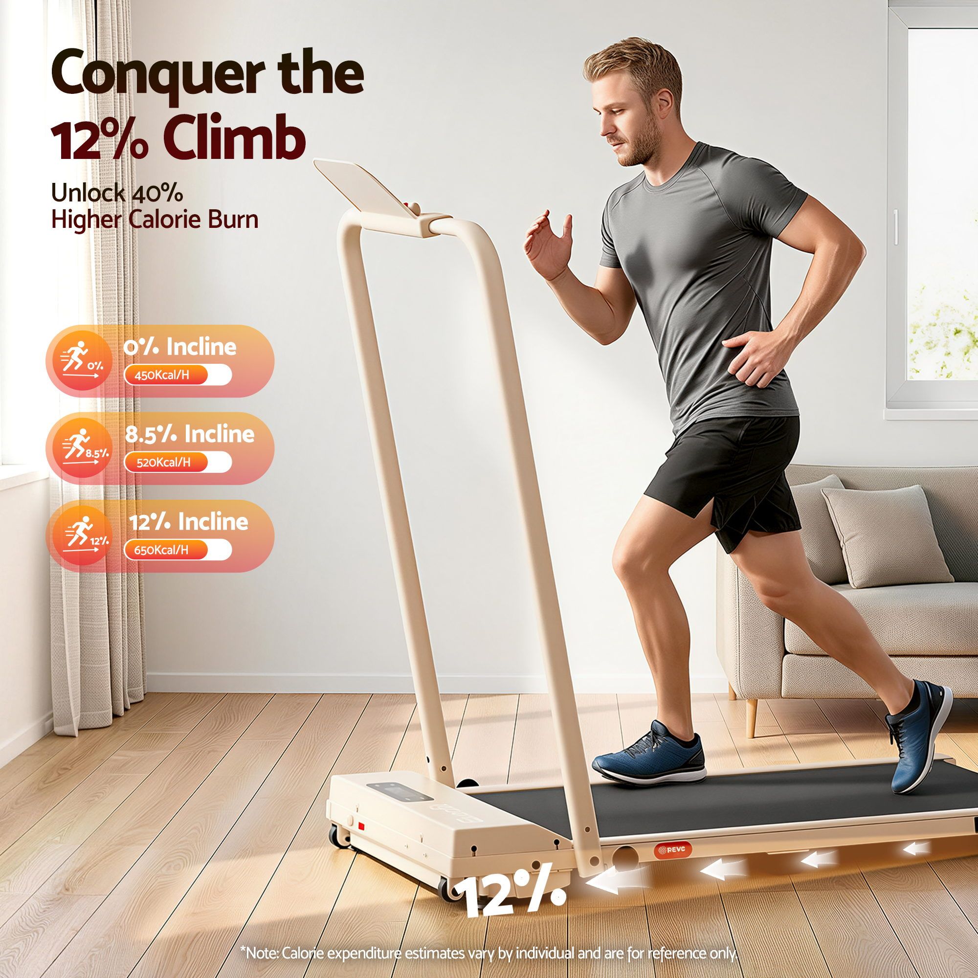 Everfit 3 in 1 Foldable Walking Pad Treadmill 12% Incline 38cm Belt App Control