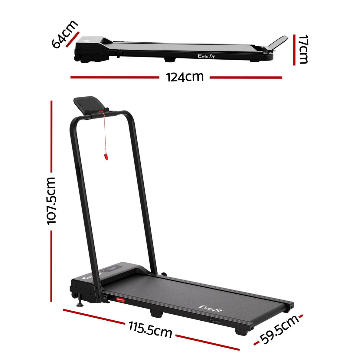 Everfit 3 in 1 Foldable Walking Pad Treadmill 12% Incline APP Control