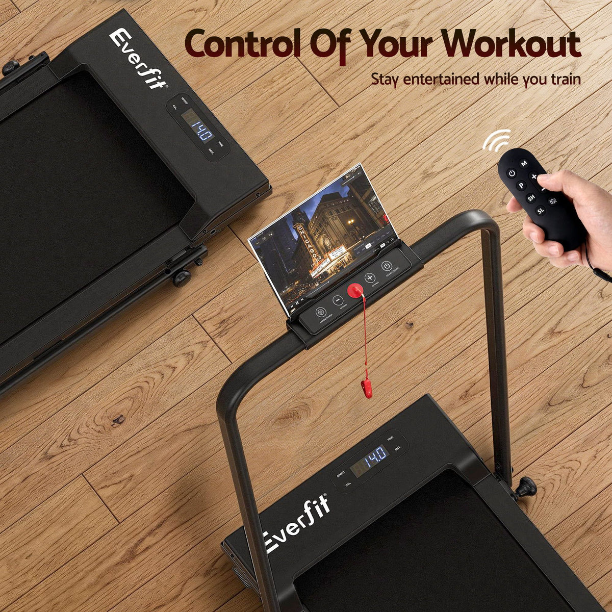 Everfit 3 in 1 Foldable Walking Pad Treadmill 12% Incline APP Control