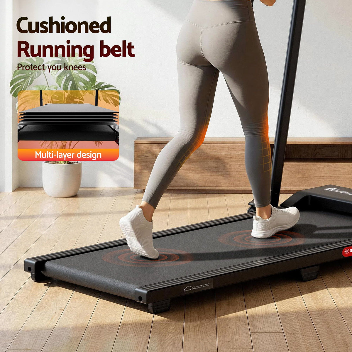 Everfit 3 in 1 Foldable Walking Pad Treadmill 12% Incline APP Control