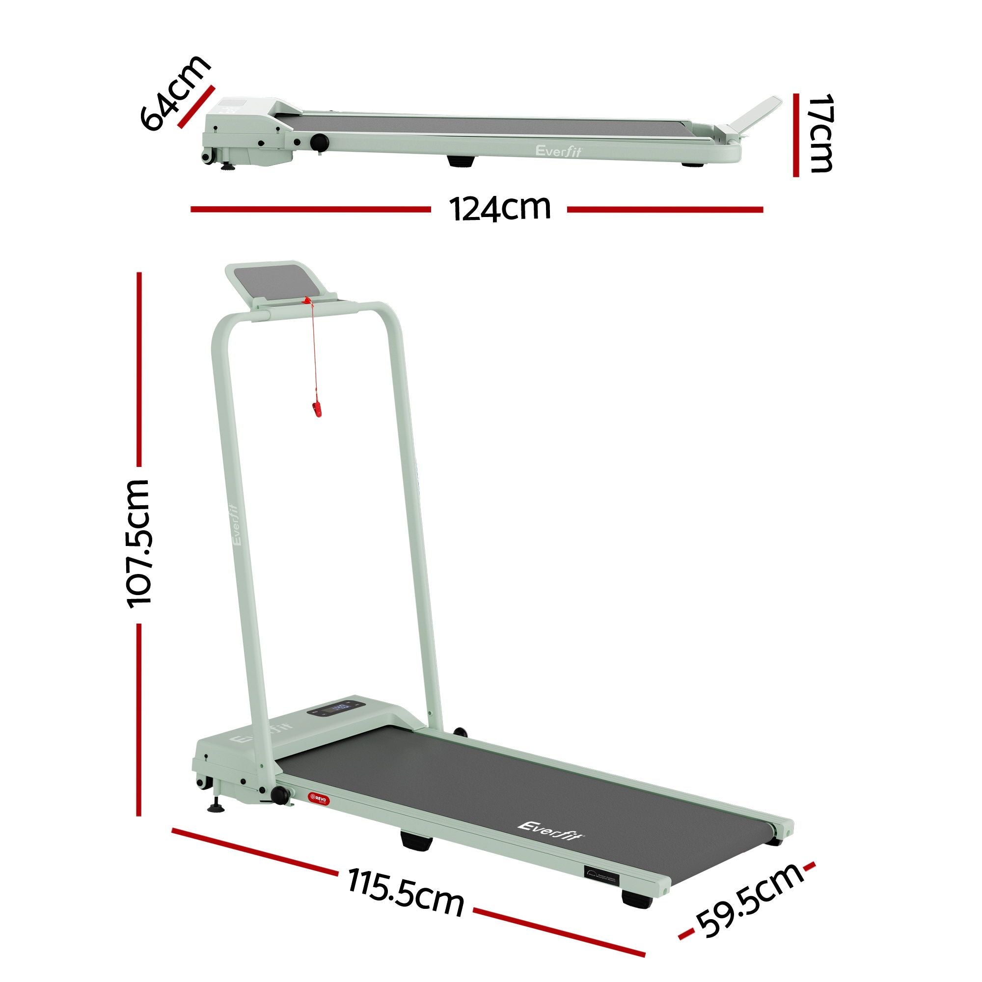 Everfit 3 in 1 Foldable Walking Pad Treadmill 12% Incline APP Control