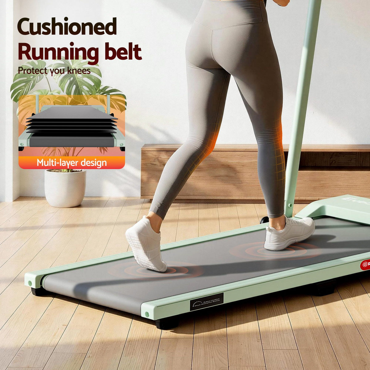 Everfit 3 in 1 Foldable Walking Pad Treadmill 12% Incline APP Control