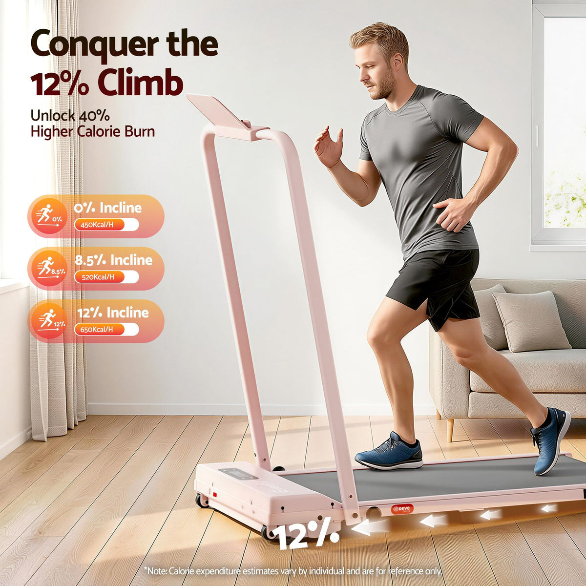Everfit 3 in 1 Walking Pad Treadmill 12% Incline 38cm Belt APP Control