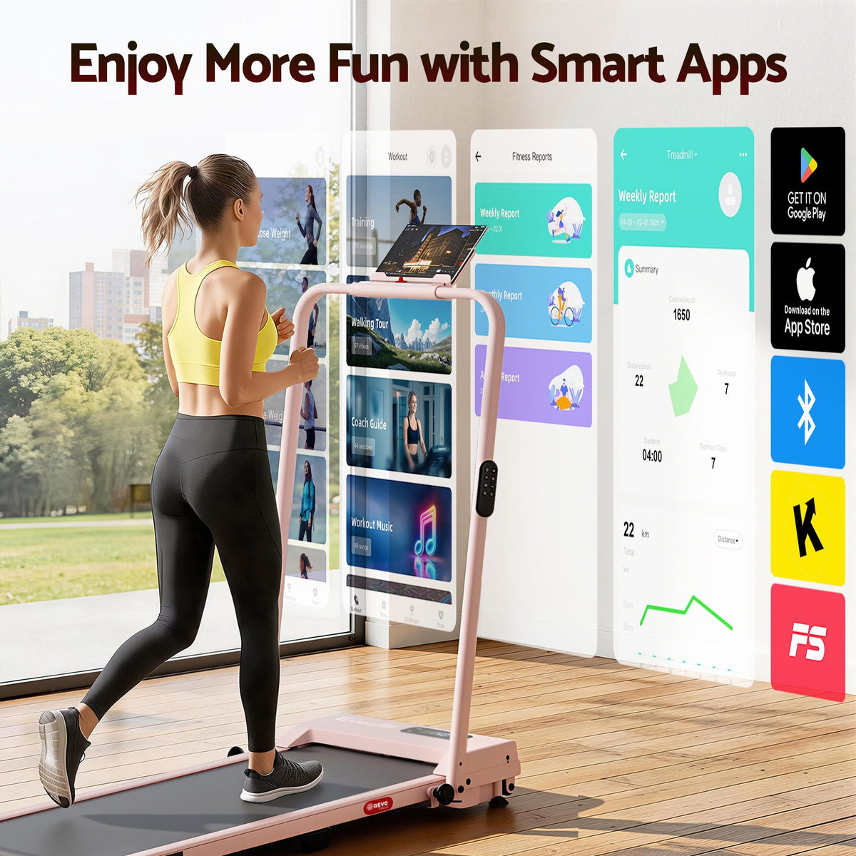 Everfit 3 in 1 Walking Pad Treadmill 12% Incline 38cm Belt APP Control