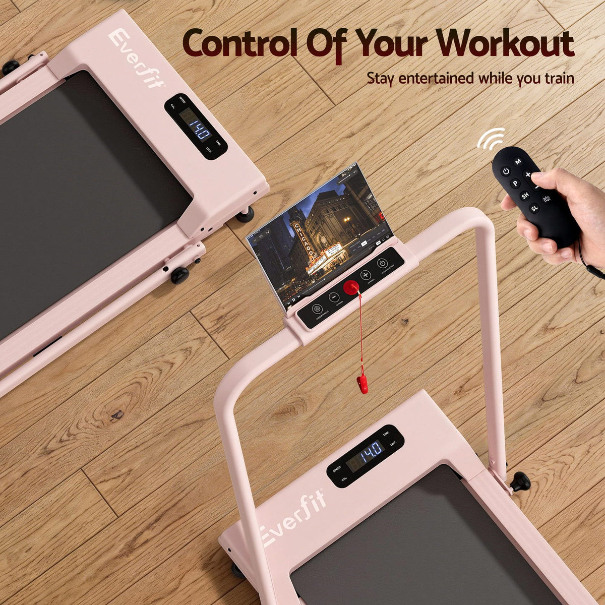 Everfit 3 in 1 Walking Pad Treadmill 12% Incline 38cm Belt APP Control