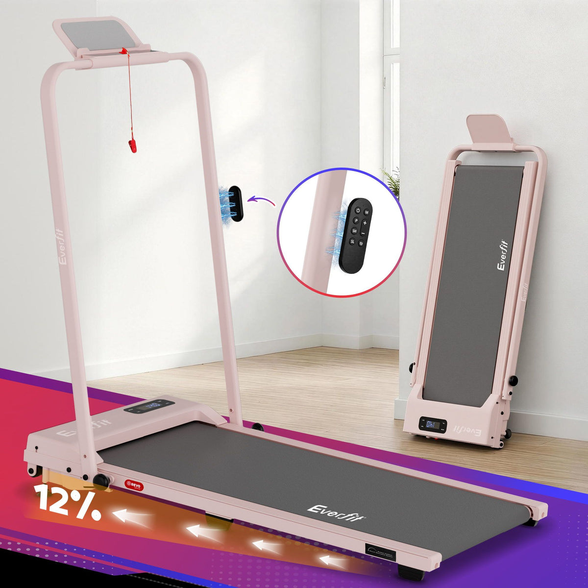 Everfit 3 in 1 Walking Pad Treadmill 12% Incline 38cm Belt APP Control