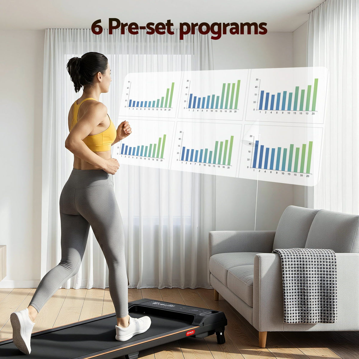 Everfit 3 in 1 Walking Pad Treadmill 12% Incline Under Desk Treadmills With Belt
