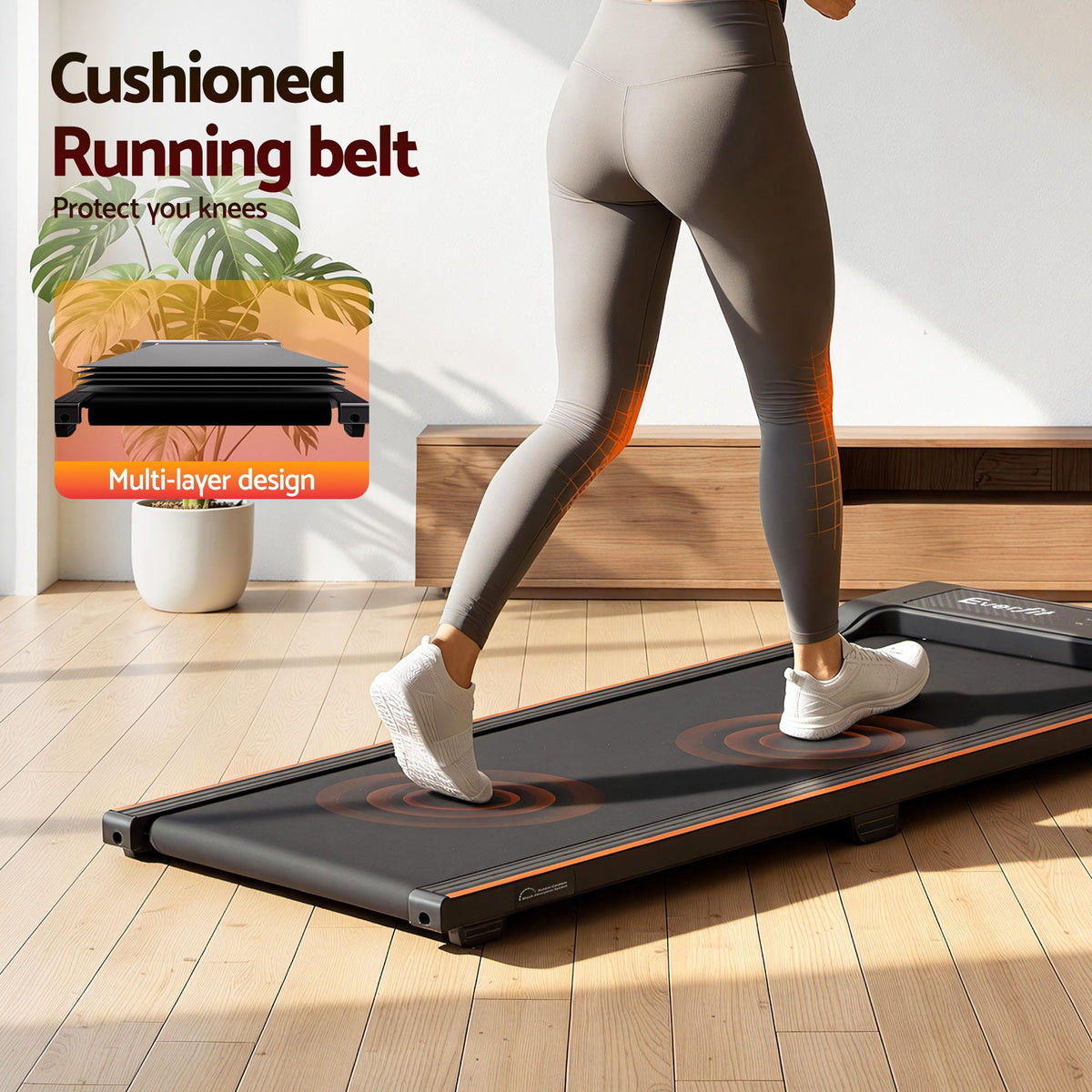 Everfit 3 in 1 Walking Pad Treadmill 12% Incline Under Desk Treadmills With Belt