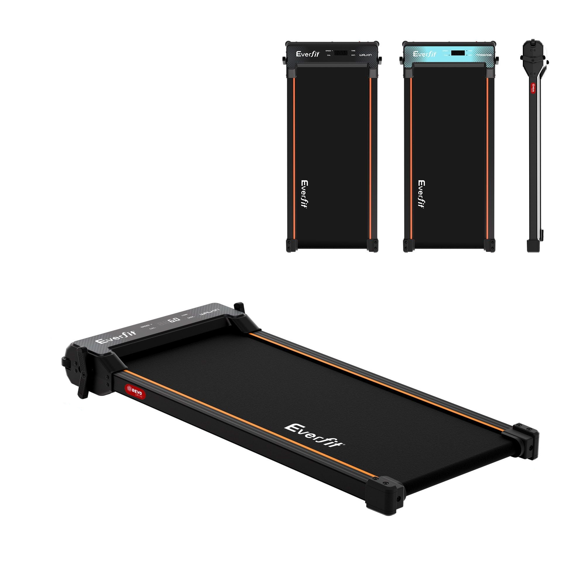 Everfit 2 in 1 Walking Pad Treadmill Dual-Sided Under Desk Treadmills with Foot Massage for Home Gym with App Control Black