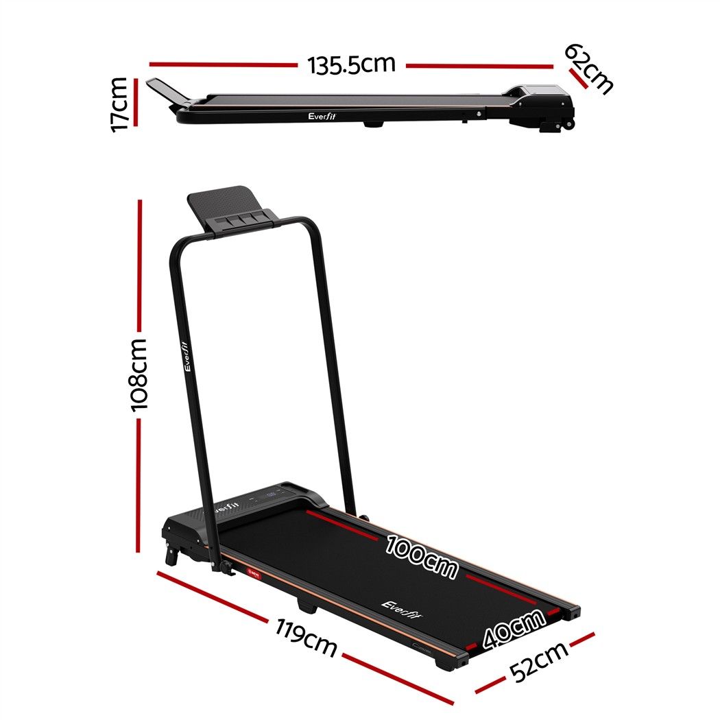 Everfit 3 in 1 Walking Pad Treadmill 12% Incline Under Desk 40cm Belt Black