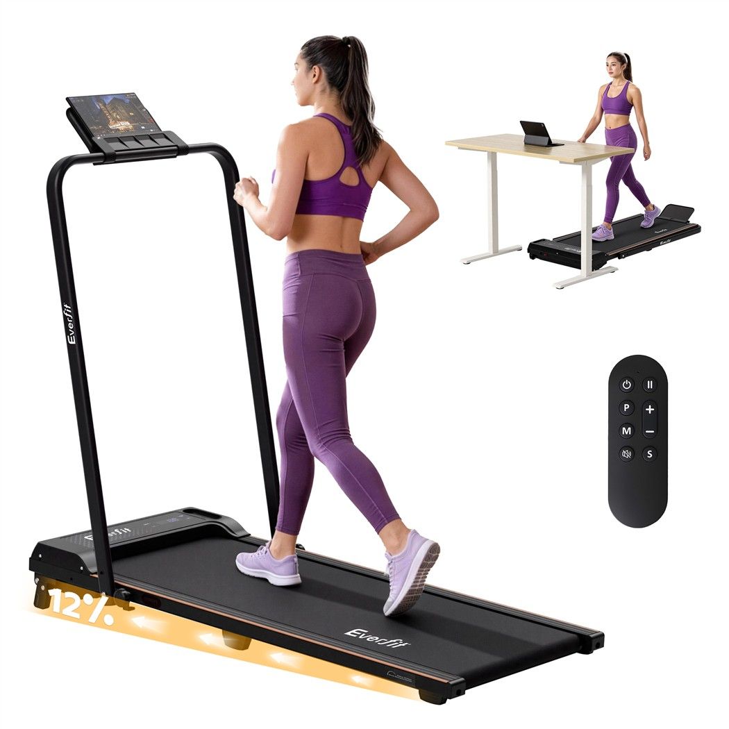 Everfit 3 in 1 Walking Pad Treadmill 12% Incline Under Desk 40cm Belt Black