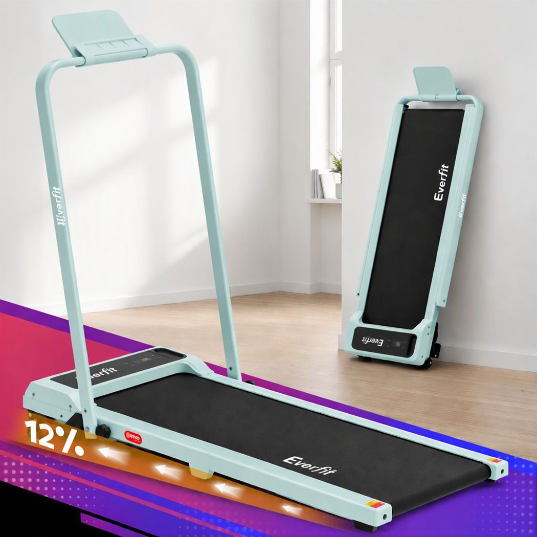 Everfit 3 in 1 Walking Pad Treadmill 12% Incline Foldable Under Desk 40cm Green