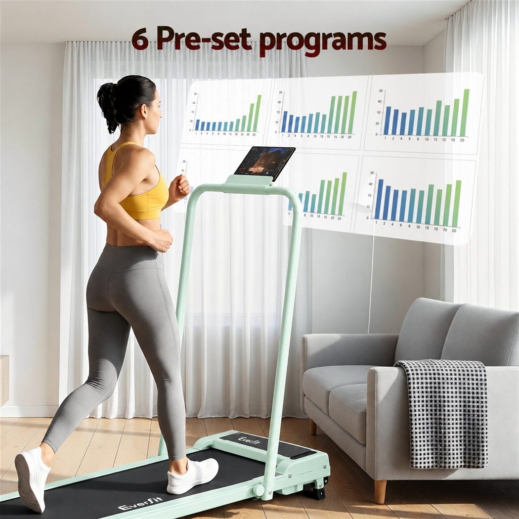 Everfit 3 in 1 Walking Pad Treadmill 12% Incline Foldable Under Desk 40cm Green
