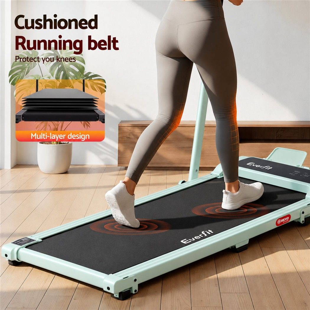 Everfit 3 in 1 Walking Pad Treadmill 12% Incline Foldable Under Desk 40cm Green