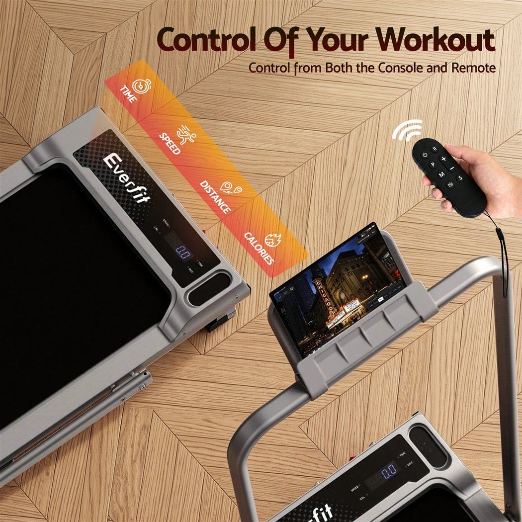 Everfit 3 in 1 Walking Pad Treadmill 12% Incline Under Desk 40cm Belt Silver