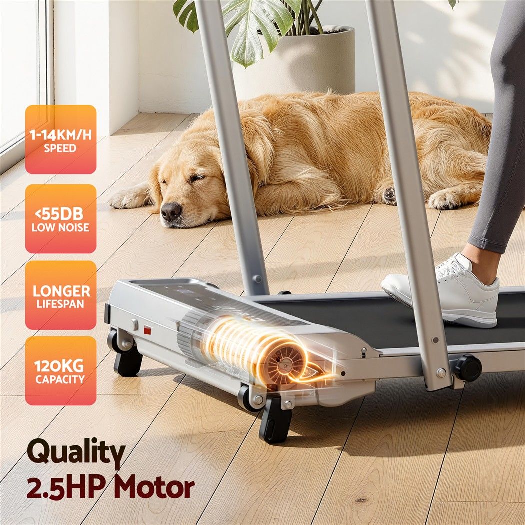 Everfit 3 in 1 Walking Pad Treadmill 12% Incline Under Desk 40cm Belt Silver
