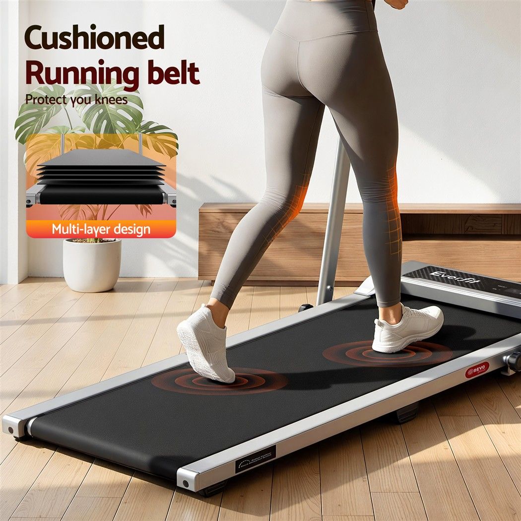 Everfit 3 in 1 Walking Pad Treadmill 12% Incline Under Desk 40cm Belt Silver