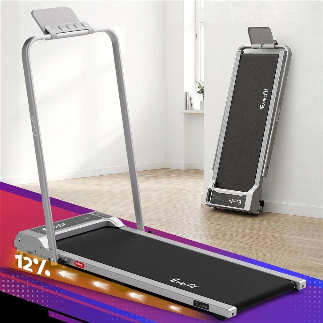 Everfit 3 in 1 Walking Pad Treadmill 12% Incline Under Desk 40cm Belt Silver