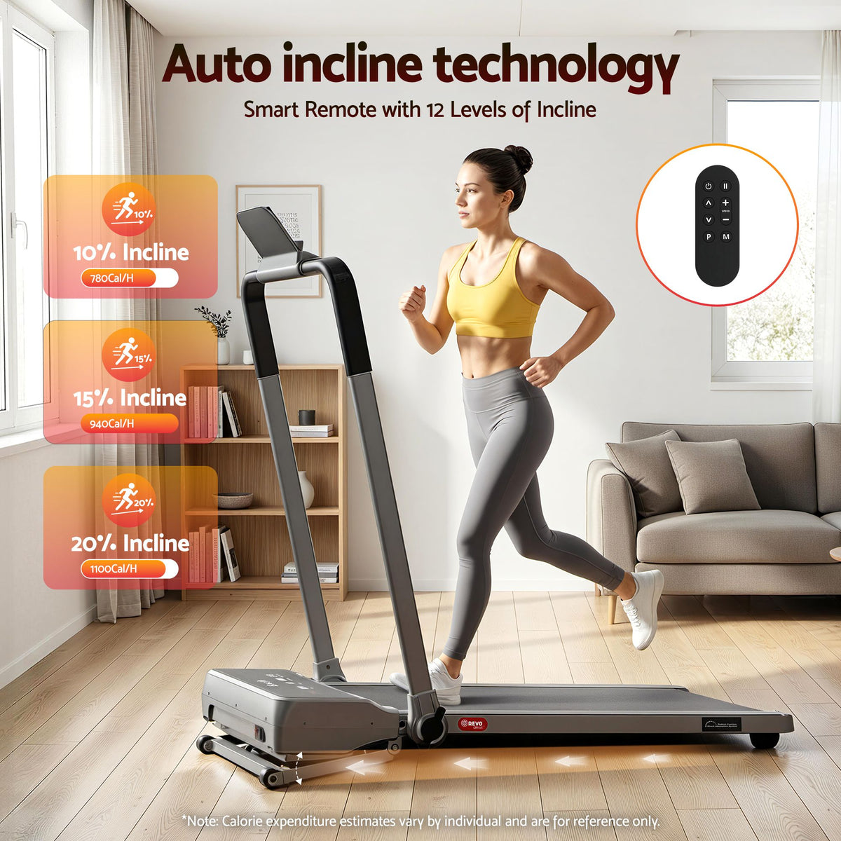 Everfit 3in1 Walking Pad 20% Auto Incline Under Desk Foldable Treadmills Silver