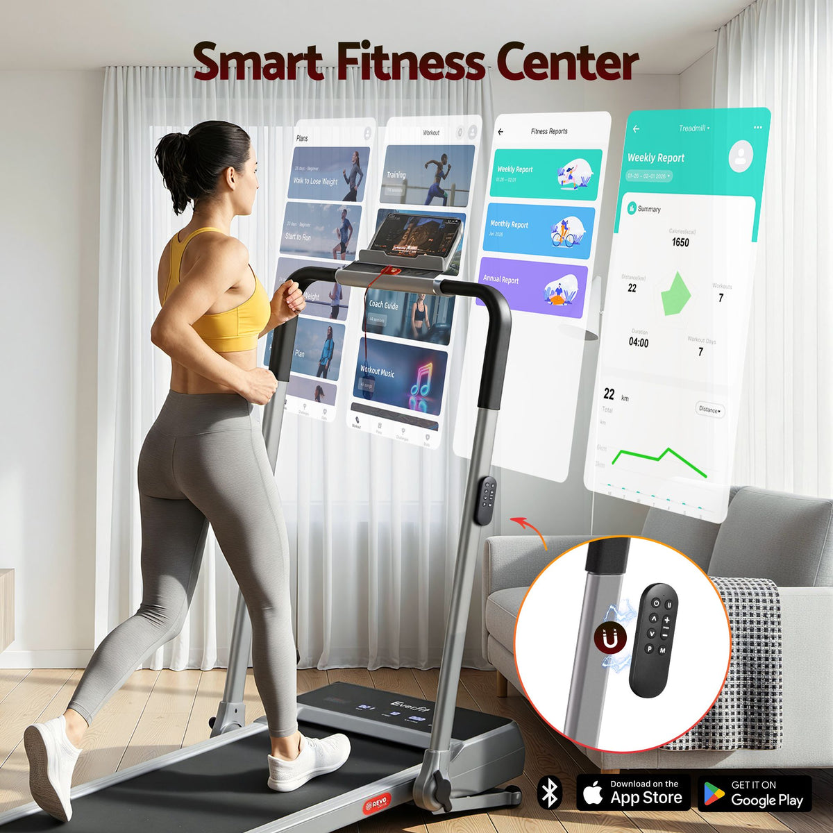 Everfit 3in1 Walking Pad 20% Auto Incline Under Desk Foldable Treadmills Silver