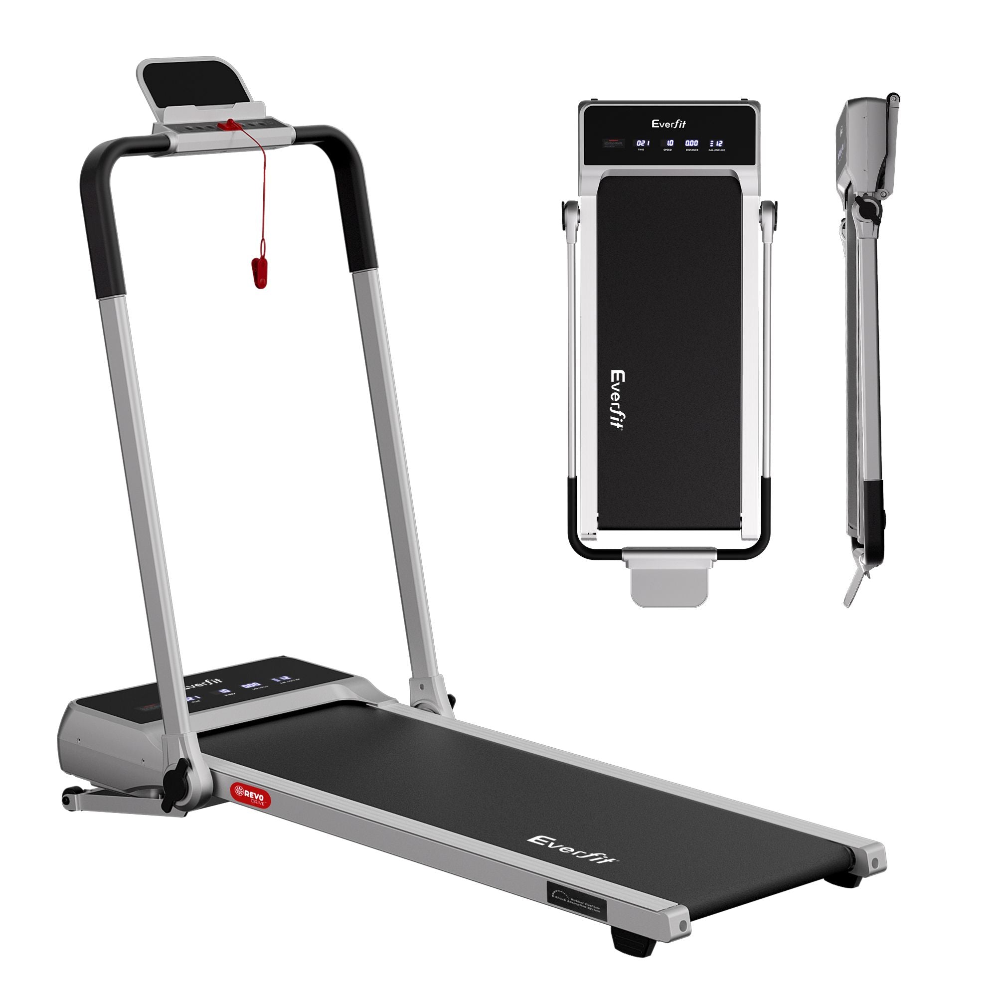 Everfit 3in1 Walking Pad 20% Auto Incline Under Desk Foldable Treadmills Silver