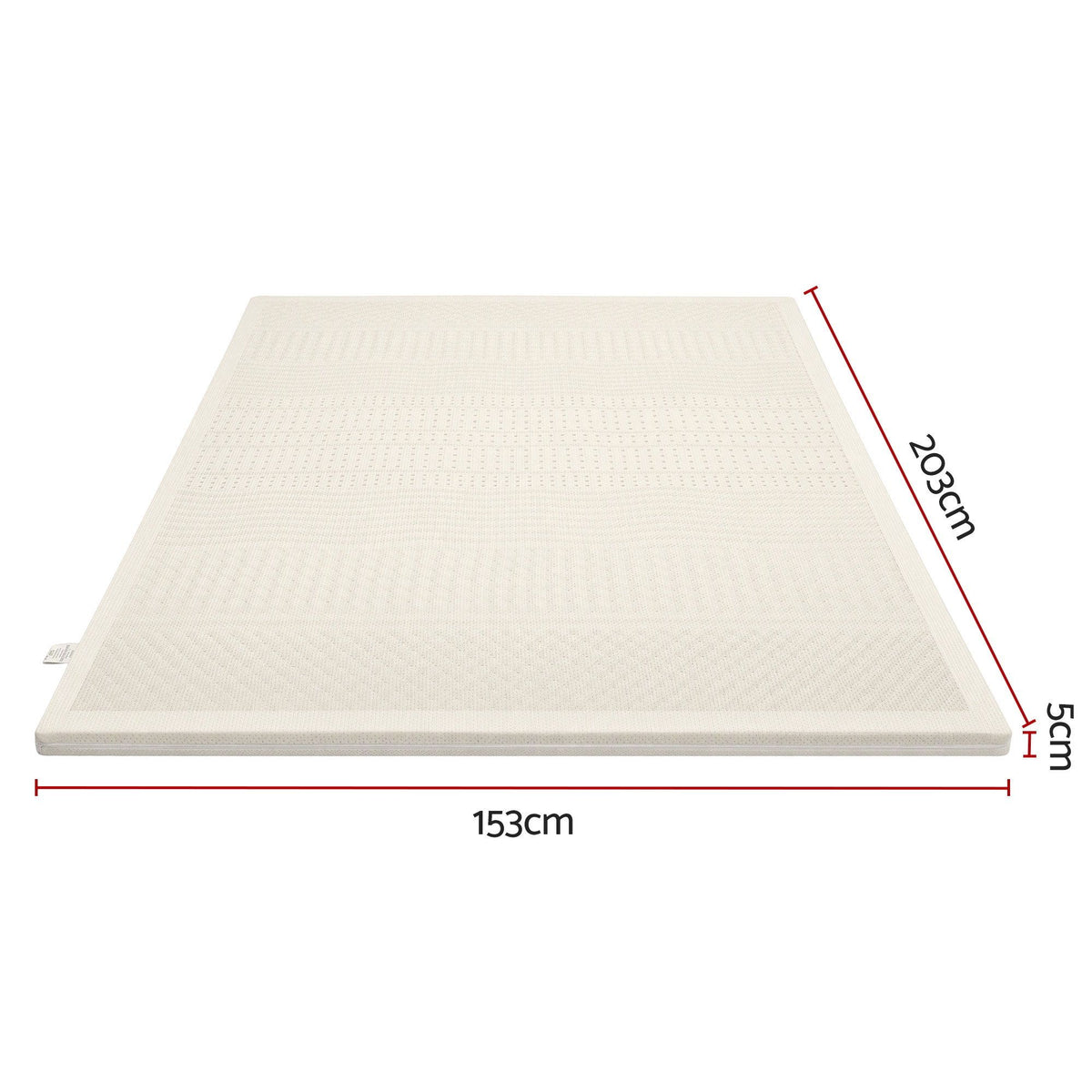 Giselle Bedding Queen Latex Mattress Topper 7-Zone Natural Latex Core 5cm