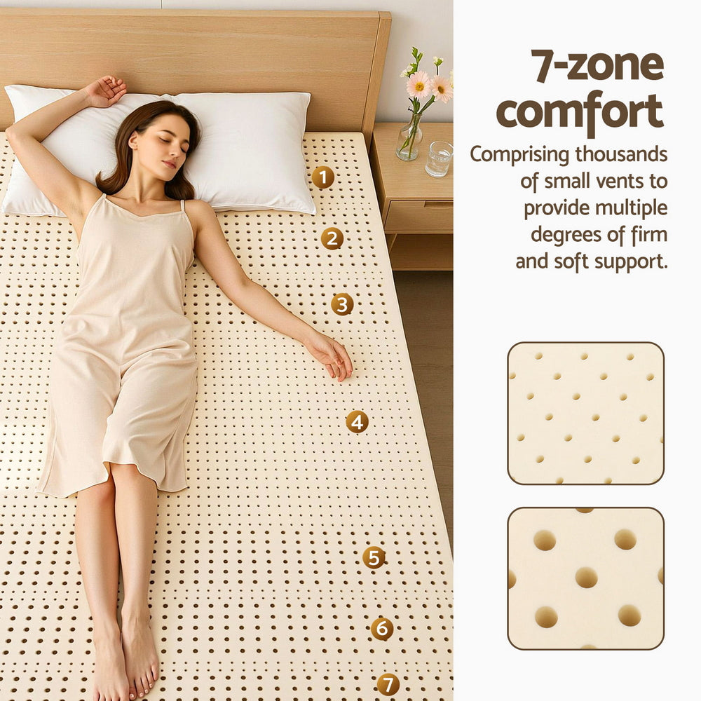 Giselle Bedding Latex Mattress Topper 7.5cm Doule