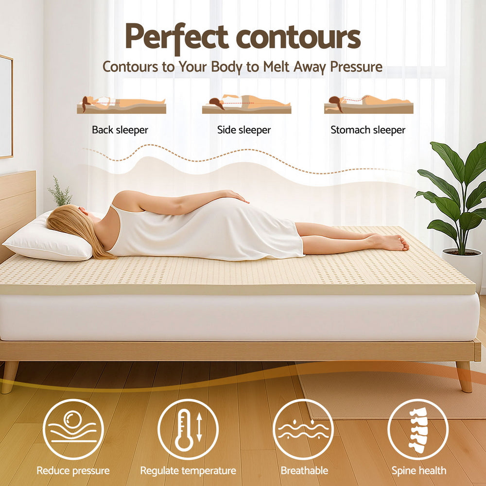 Giselle Bedding Latex Mattress Topper 5cm King Single