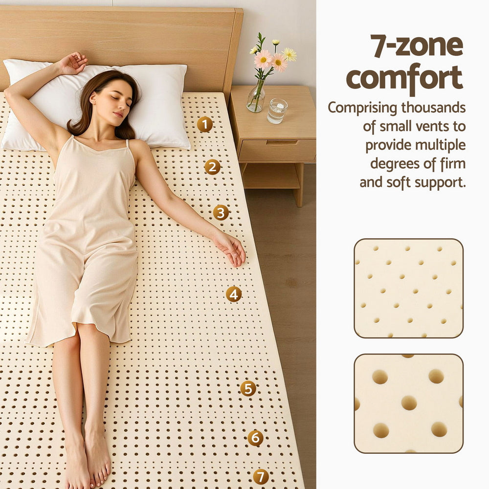 Giselle Bedding Latex Mattress Topper 7.5cm Single
