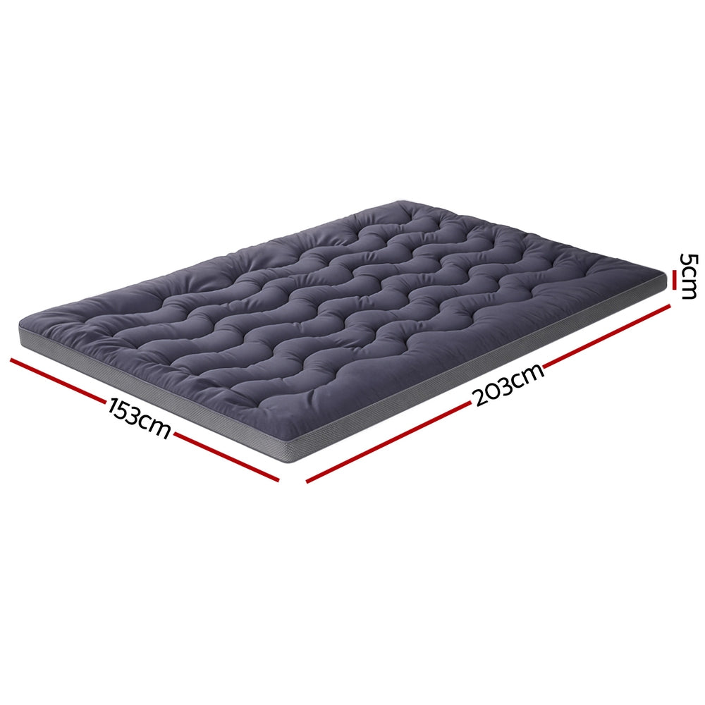 Giselle 5cm Mattress Topper Pillowtop toppers Bamboo Charcoal Queen