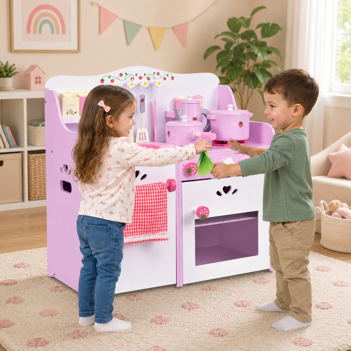 Cooking Toys with Utensils and Appliances for Kids Pretend Play Kitchen Set