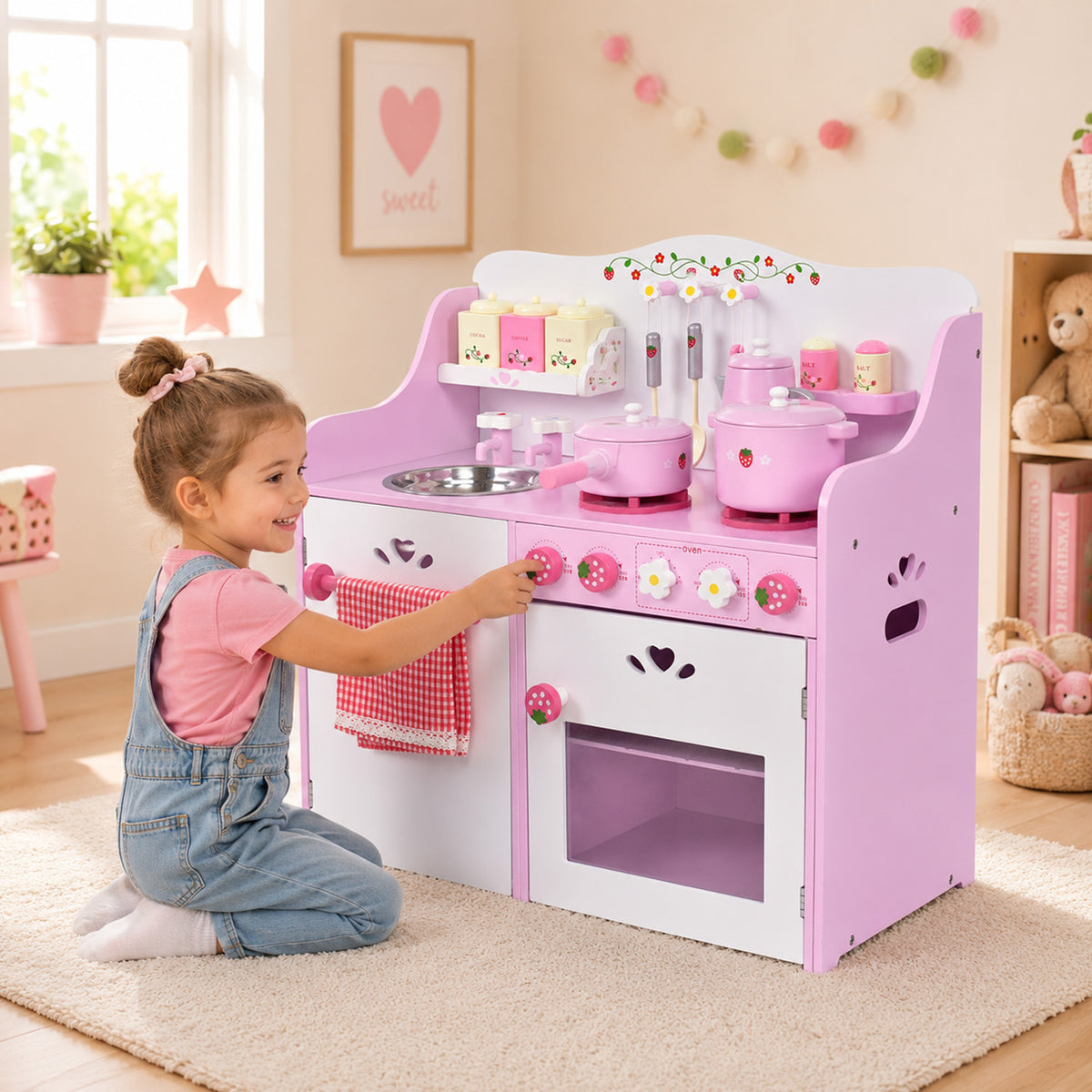 Cooking Toys with Utensils and Appliances for Kids Pretend Play Kitchen Set