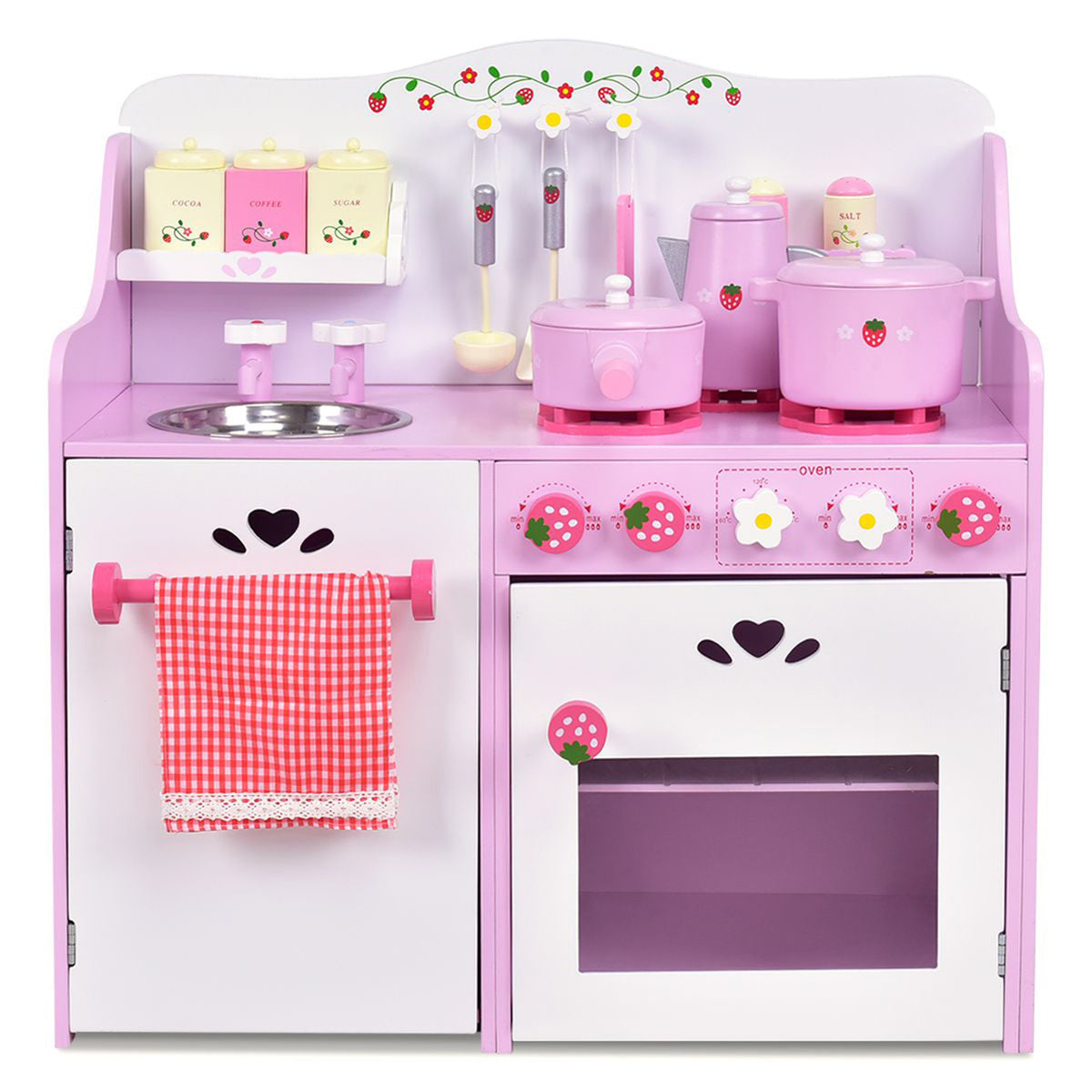Cooking Toys with Utensils and Appliances for Kids Pretend Play Kitchen Set