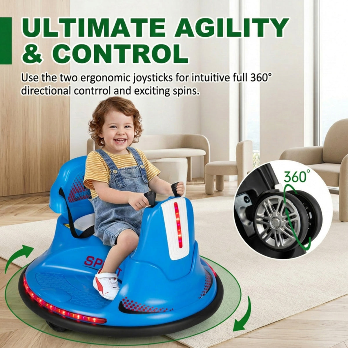 Electric Bumper Car with Built in Music for Kids Toddler Ride On Toy