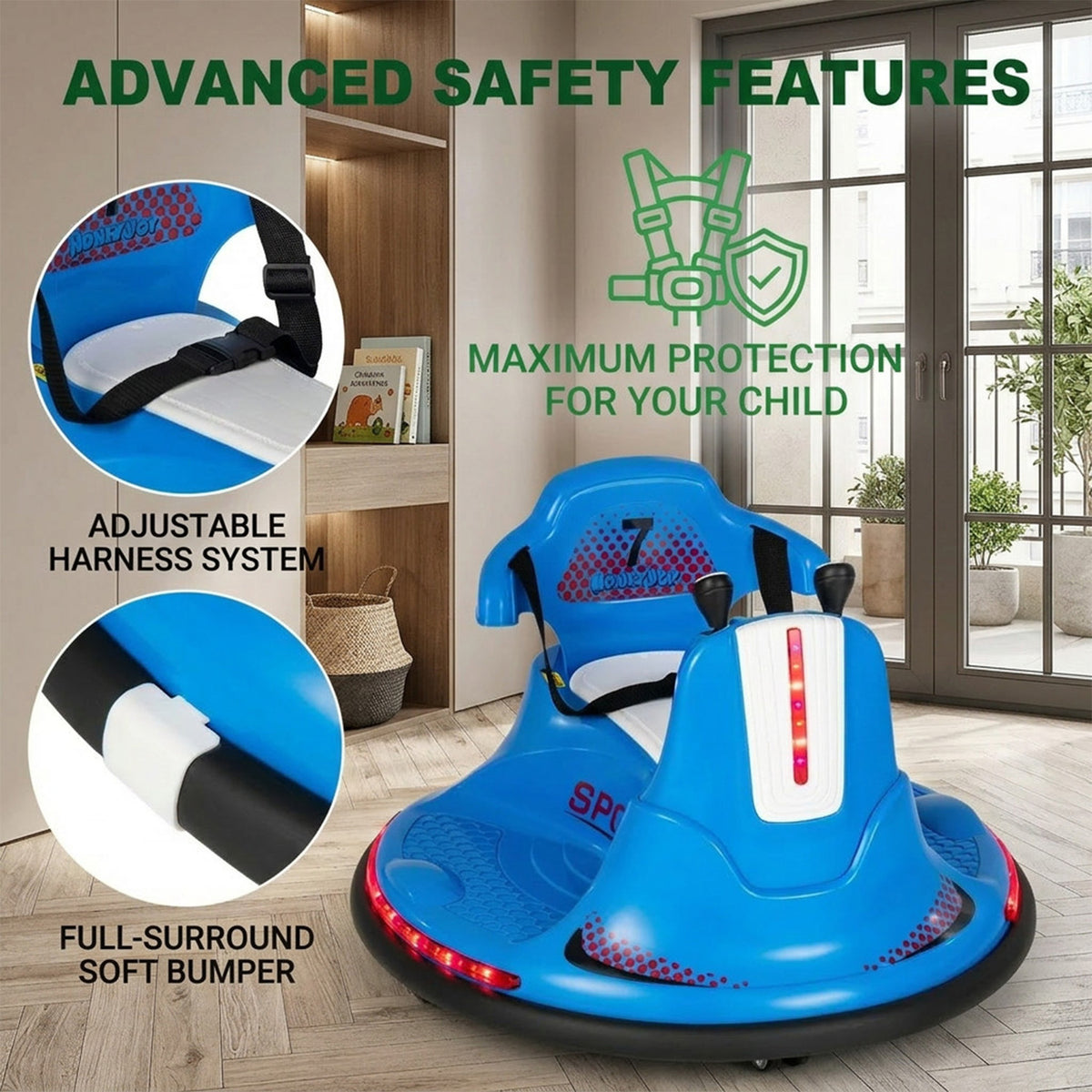 Electric Bumper Car with Built in Music for Kids Toddler Ride On Toy