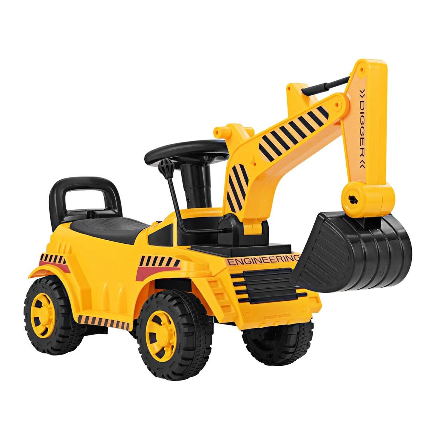 Kids Ride On Excavator Bulldozer Digger Toy with Adjustable Shovel