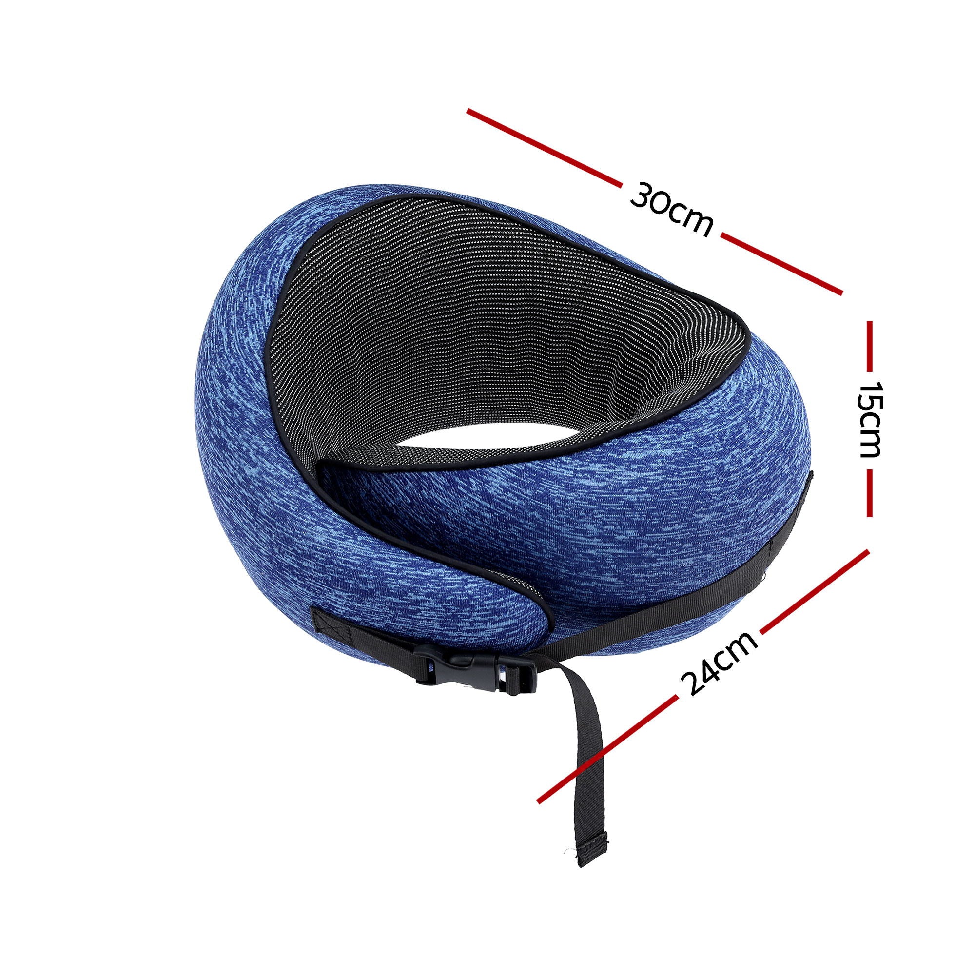 Wanderlite Travel Pillows for Airplanes Ergonomic Memory Foam Neck Pillow Blue