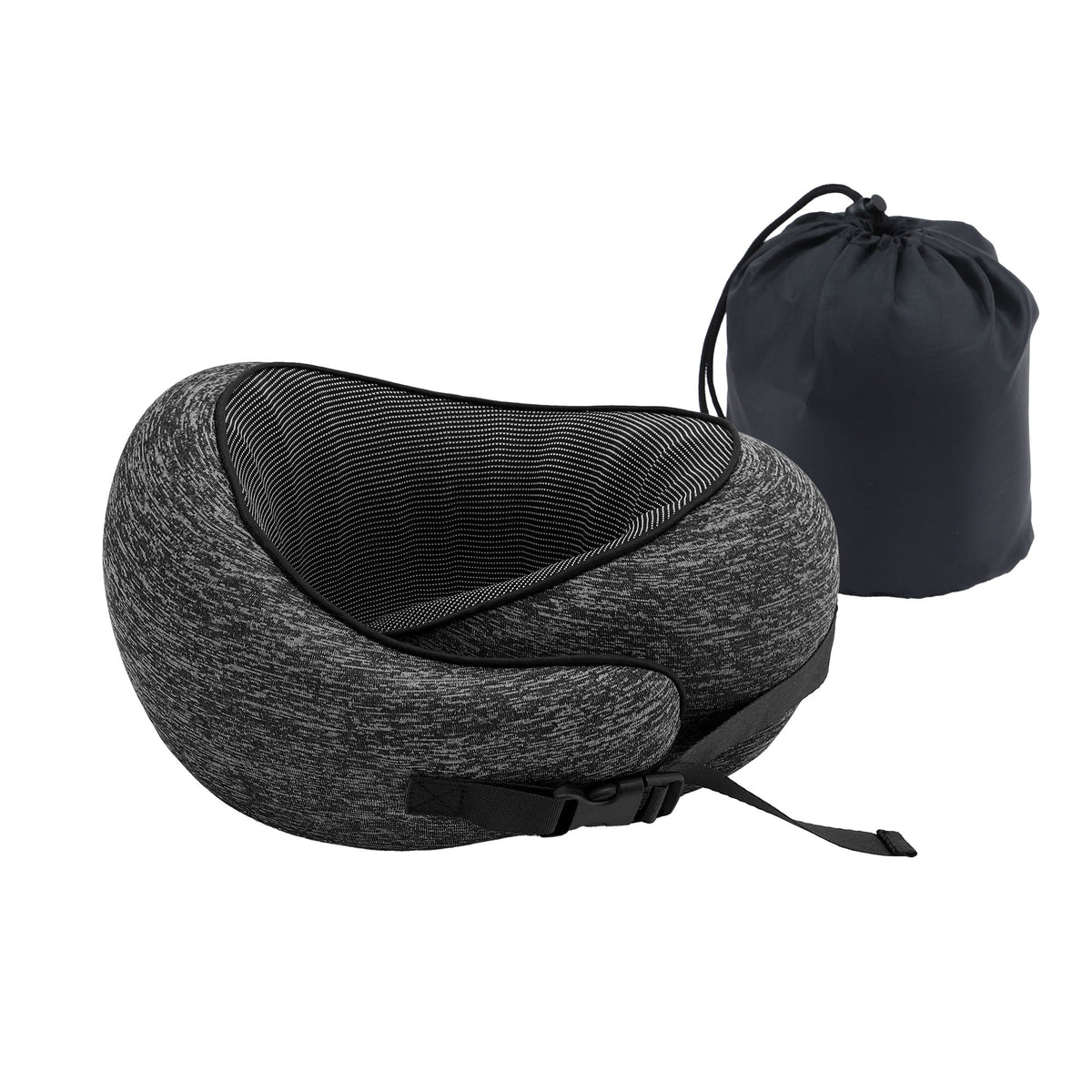 Wanderlite Travel Pillows for Airplanes Ergonomic Memory Foam Neck Pillow Dark Grey
