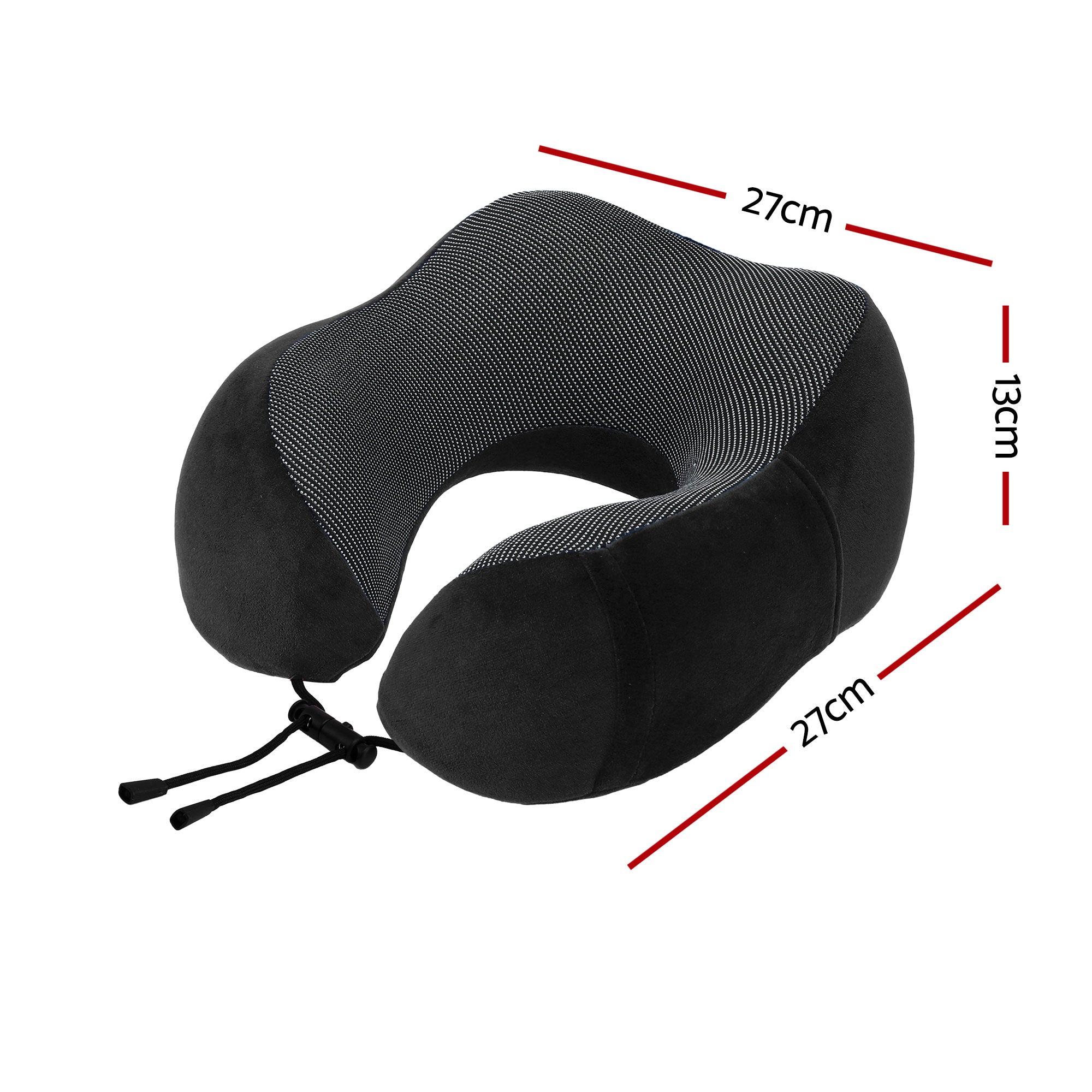 Wanderlite Travel Pillow for Airplanes Memory Foam Neck Pillows for Traveling Black