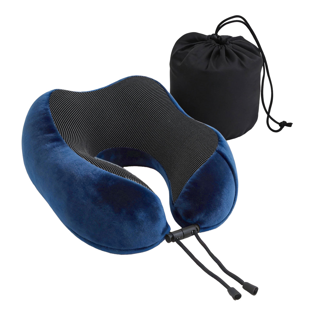 Wanderlite Travel Pillow for Airplanes Memory Foam Neck Pillows for Traveling Blue