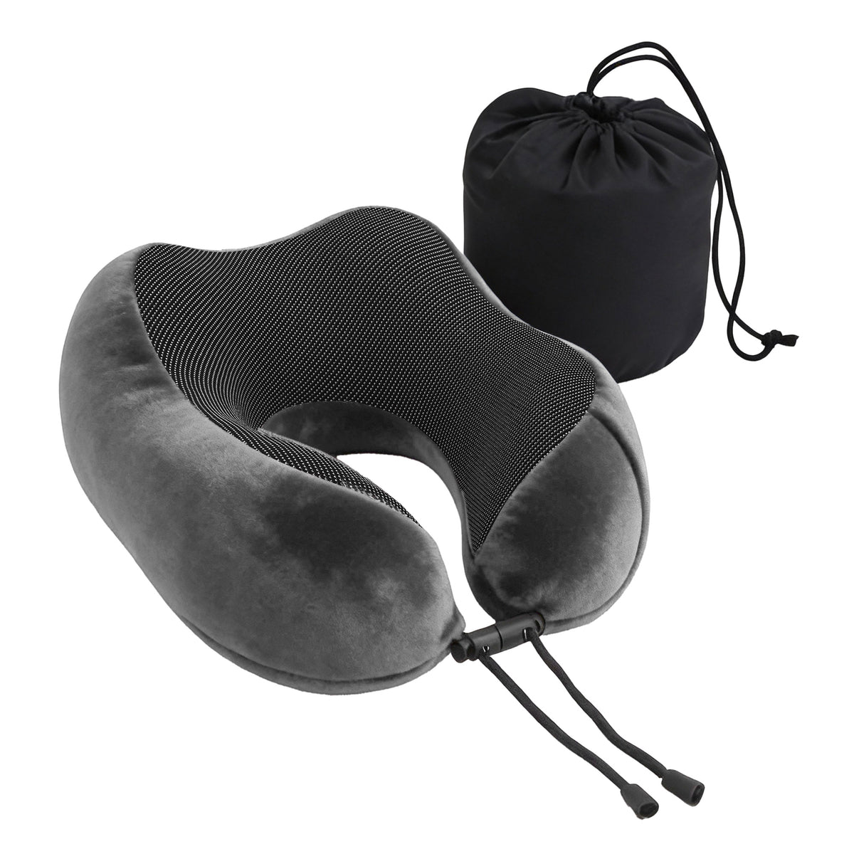 Wanderlite Travel Pillow for Airplanes Memory Foam Neck Pillows for Traveling Grey