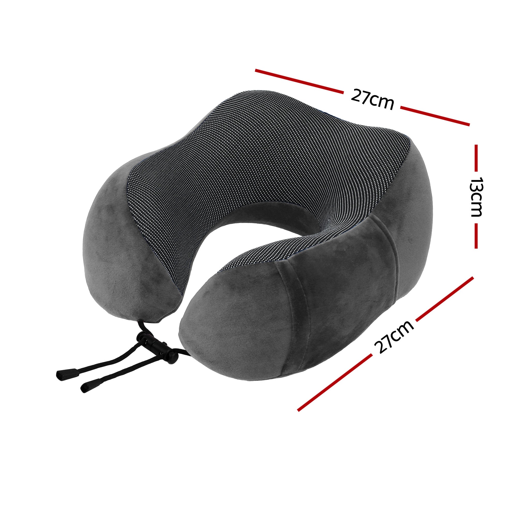 Wanderlite Travel Pillow for Airplanes Memory Foam Neck Pillows for Traveling Grey
