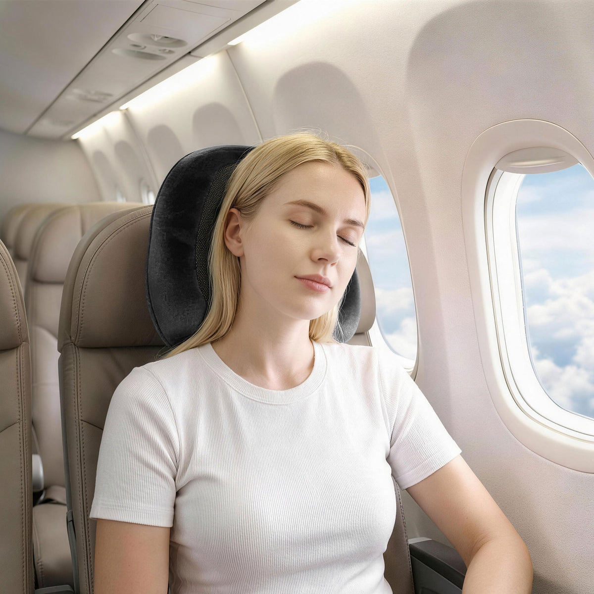 Wanderlite Travel Pillow for Airplanes Memory Foam Neck Pillows for Traveling Grey