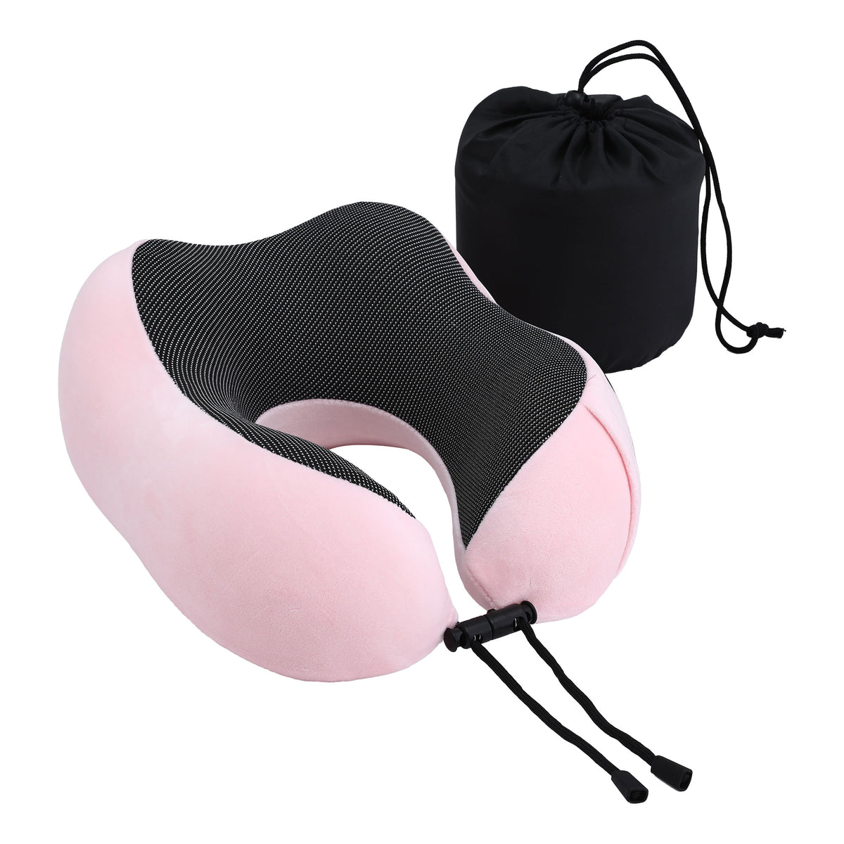 Wanderlite Travel Pillow for Airplanes Memory Foam Neck Pillows for Traveling Pink