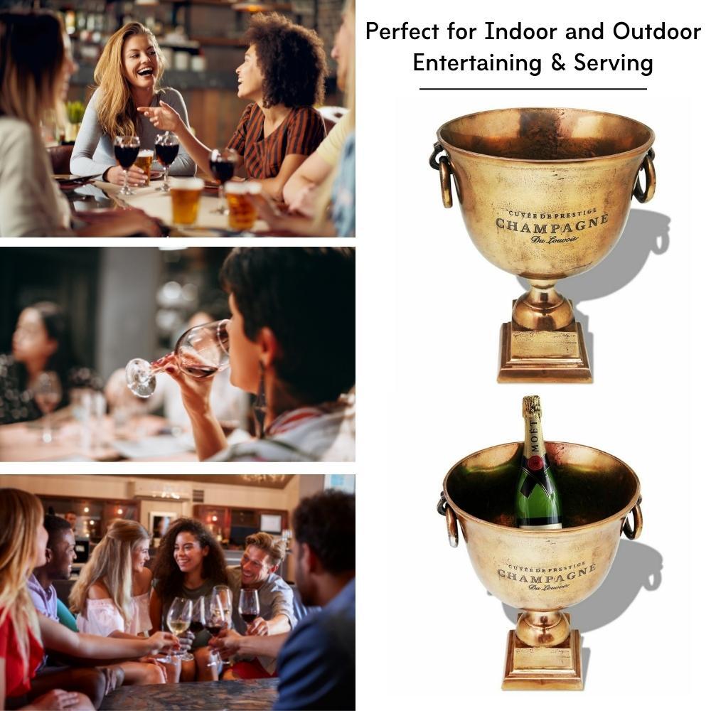 Trophy Cup Champagne Cooler Copper Brown